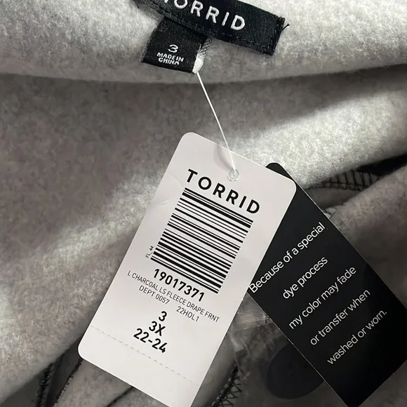 NWT Torrid Size 3X Fleece Drape Front Jacket - Picture 8 of 13